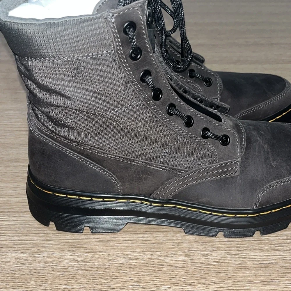 Dr Marten Combs Leather Jungle Zip Casual Combat Boots Gunmetal Men 11 Woman 12